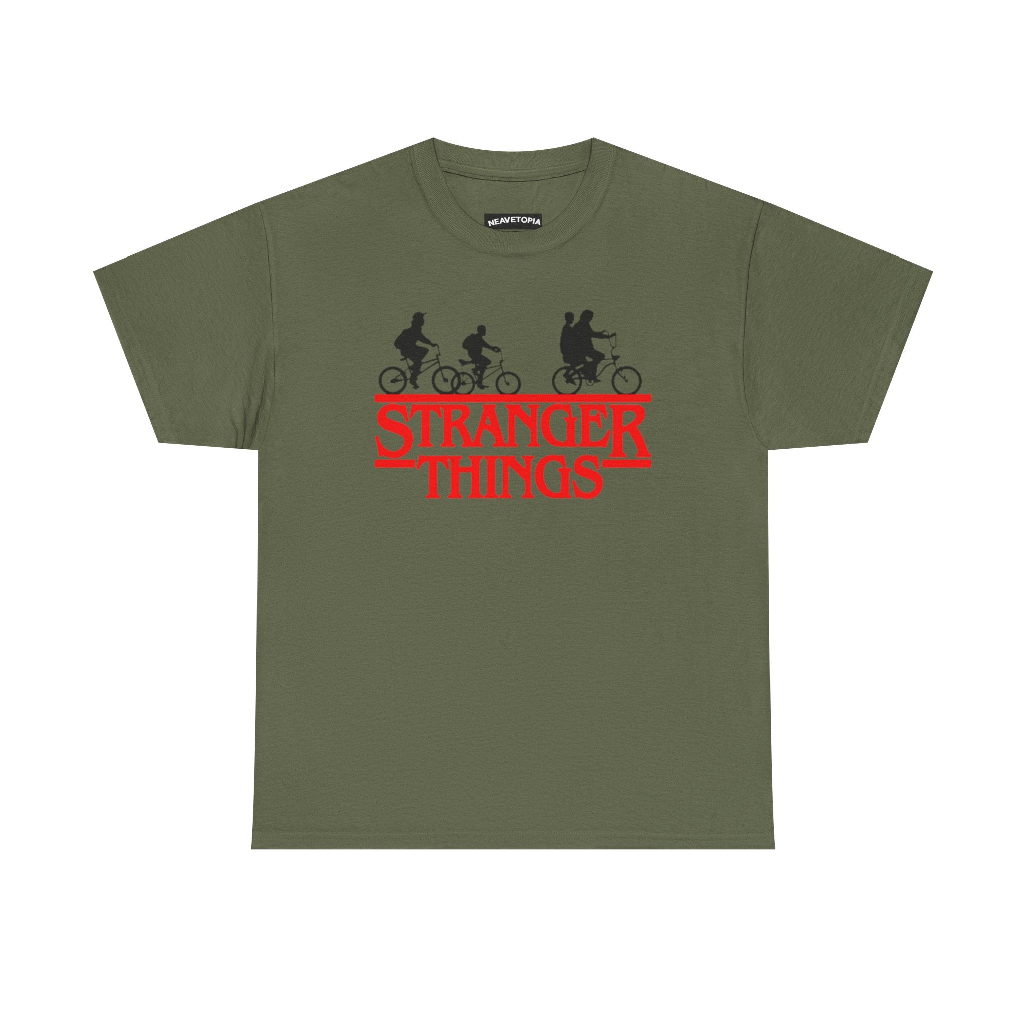 Stranger Things Retro Style Logo Bike Silhouette Tee