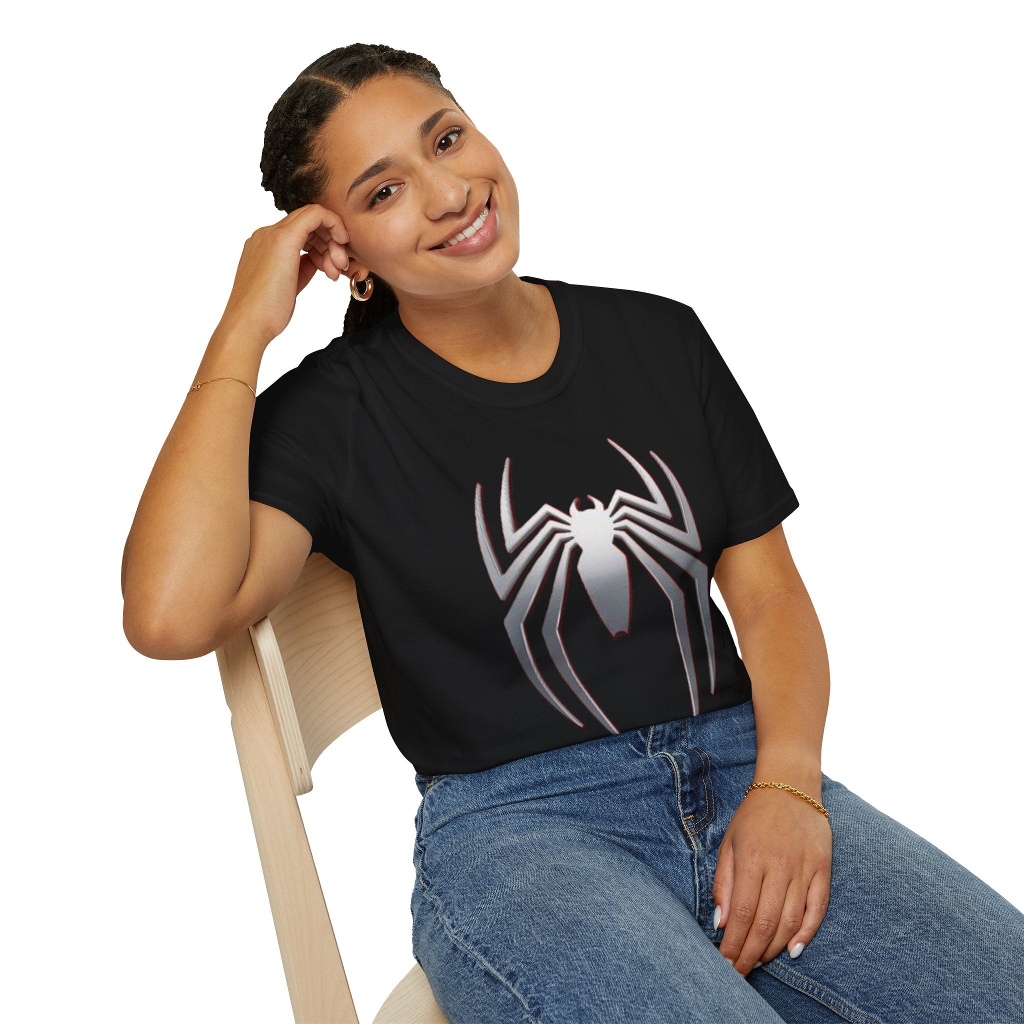 Black Spiderman Emblem T-Shirt | Spider Logo Tee