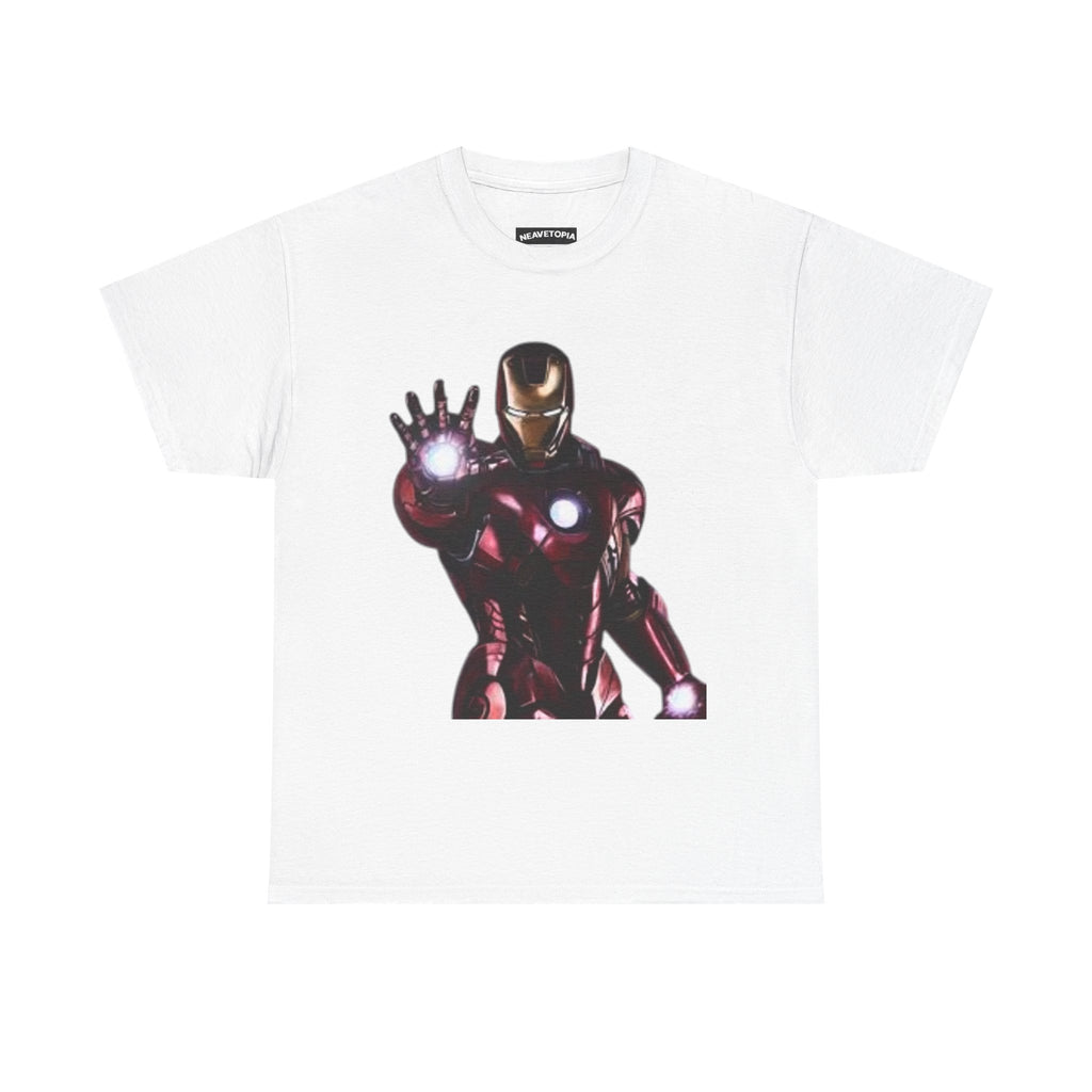 Iron Man Graphic Tee — Retro Superhero Chest Print T‑Shirt