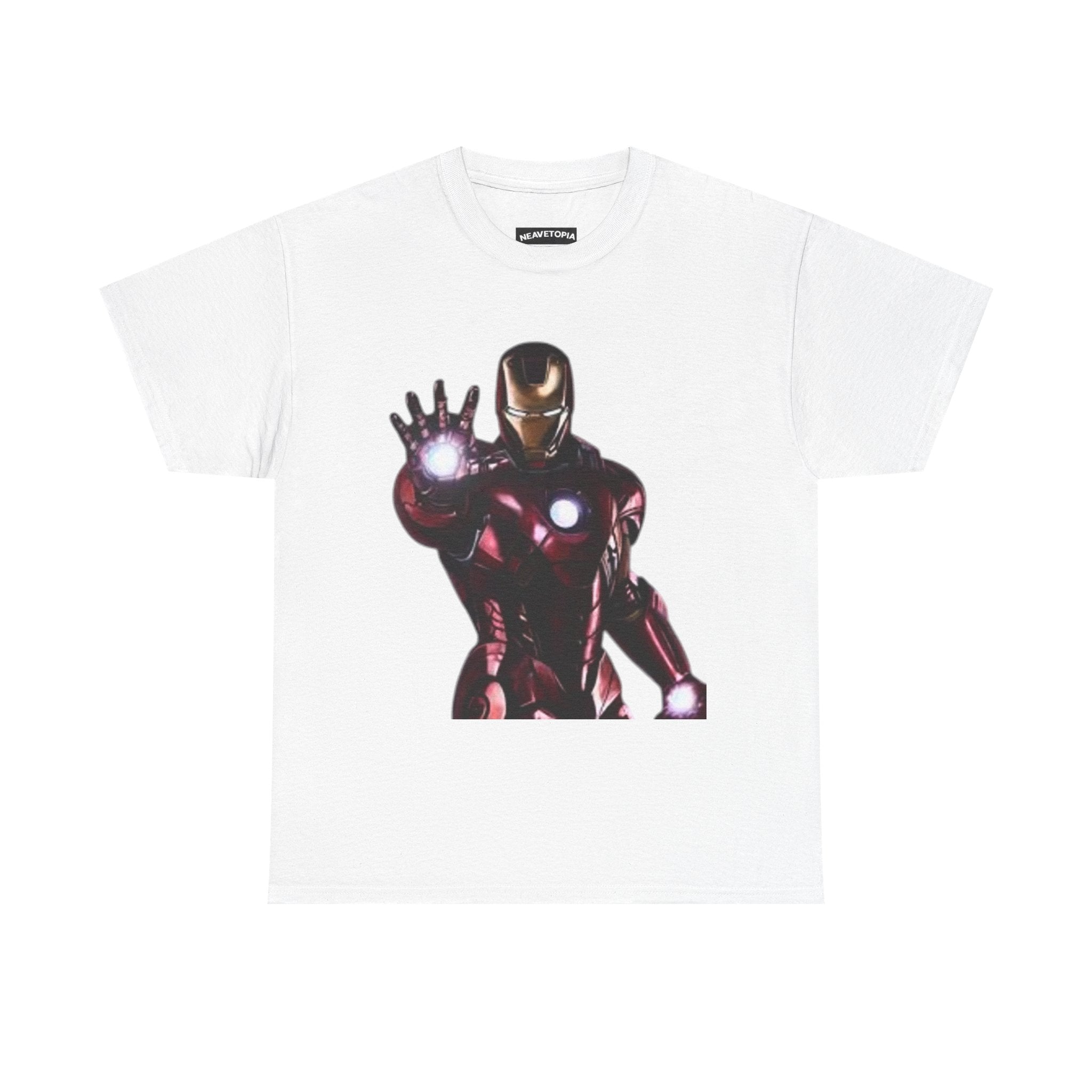 Iron Man Graphic Tee — Retro Superhero Chest Print T‑Shirt