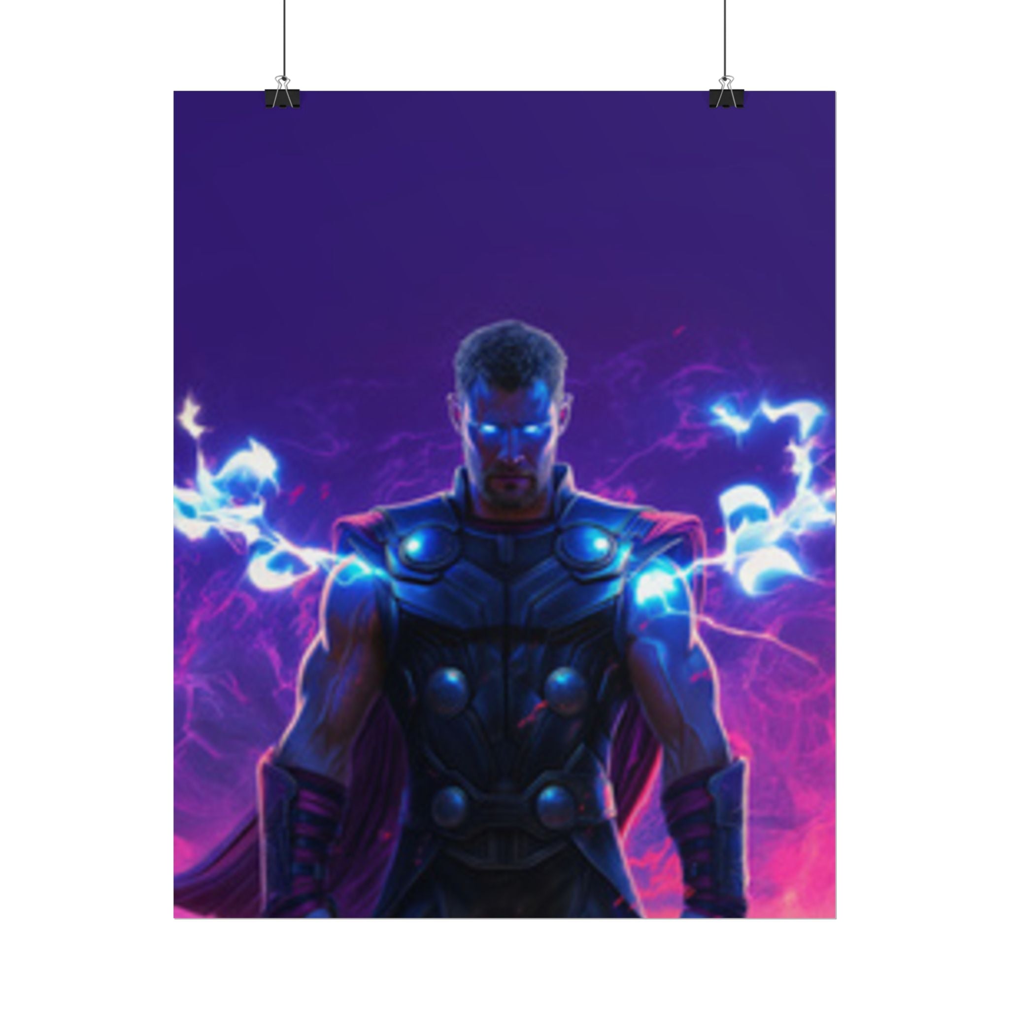 Thor Lightning Poster — Marvel Vibrant Superhero Wall Art (Rolled Poster)