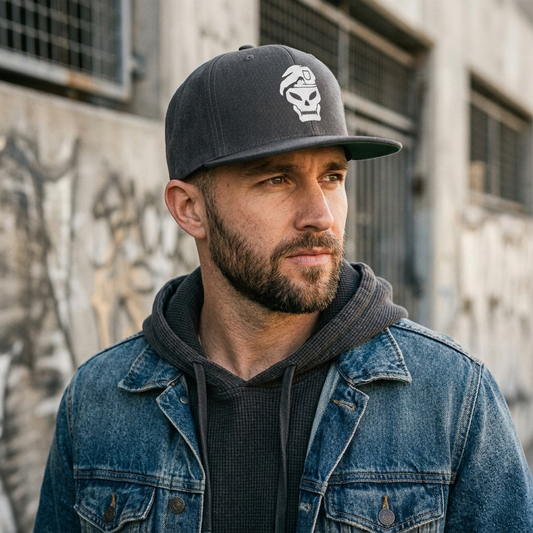 Black Ops Western Skull Emblem — Military Beret Skull Cap