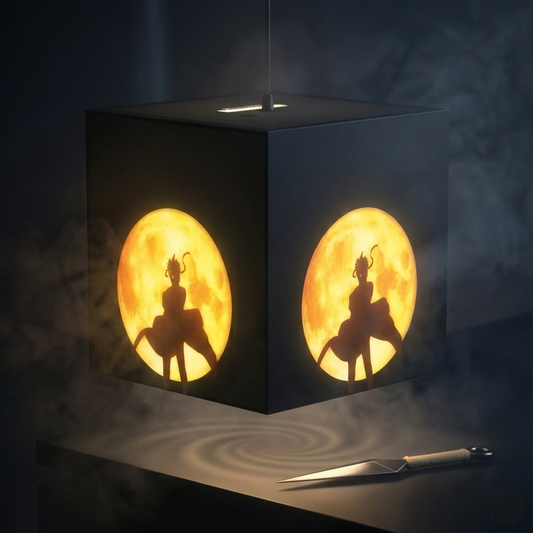 Naruto Leuchtwürfel-Lampe – Anime Mond-Silhouette Nachtlicht