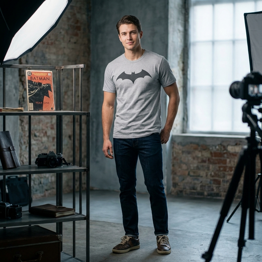 Batman-Emblem-Logo-T-Shirt | Minimalistisches Batman-Logo-T-Shirt