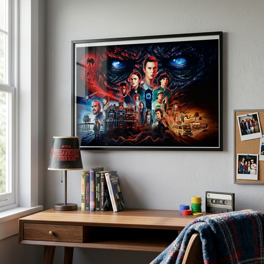 Stranger Things Cast Collage Rolled Poster (TV Series Retro Horror Art)