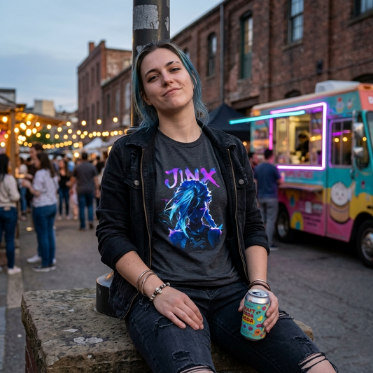 Jinxy Graffiti Portrait T-Shirt |  Street Art Style