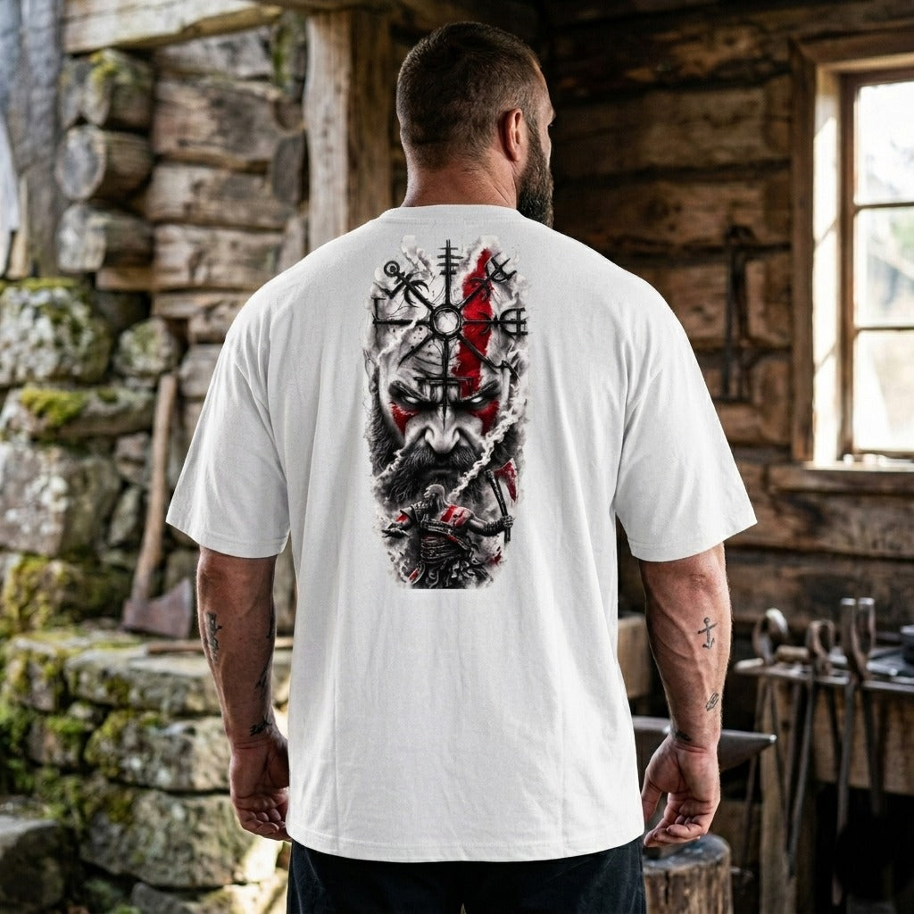 God of War Oversized T-Shirt – Baumwoll-T-Shirt mit Videospiel-Grafik