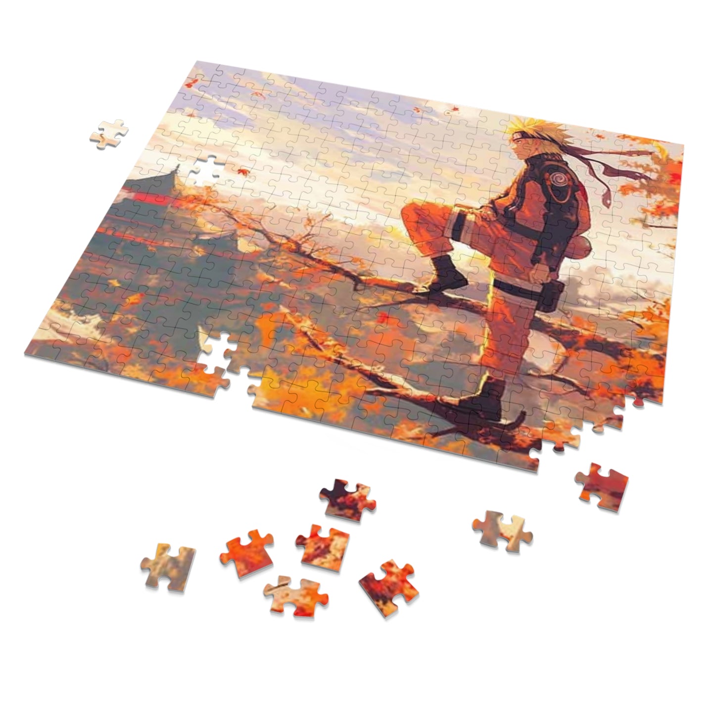 Naruto Autumn Scene Jigsaw Puzzle with Tin —  Anime Puzzle Gift