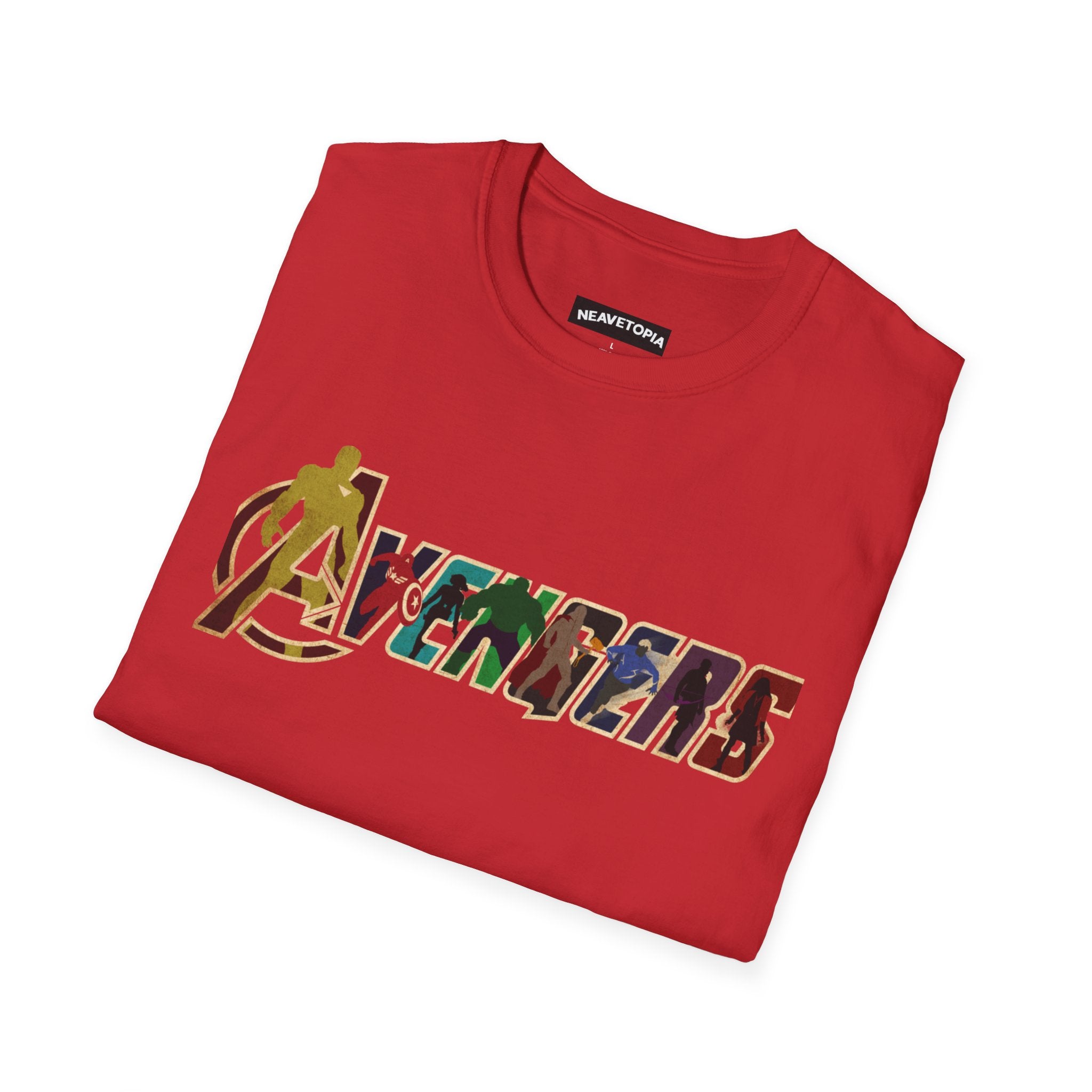 Avengers Logo T-Shirt — Marvel Hero Collage Graphic Tee
