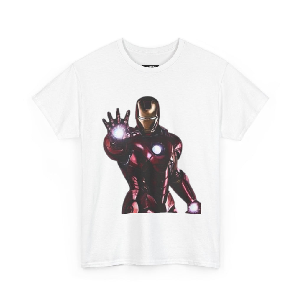 Iron Man Graphic Tee — Retro Superhero Chest Print T‑Shirt