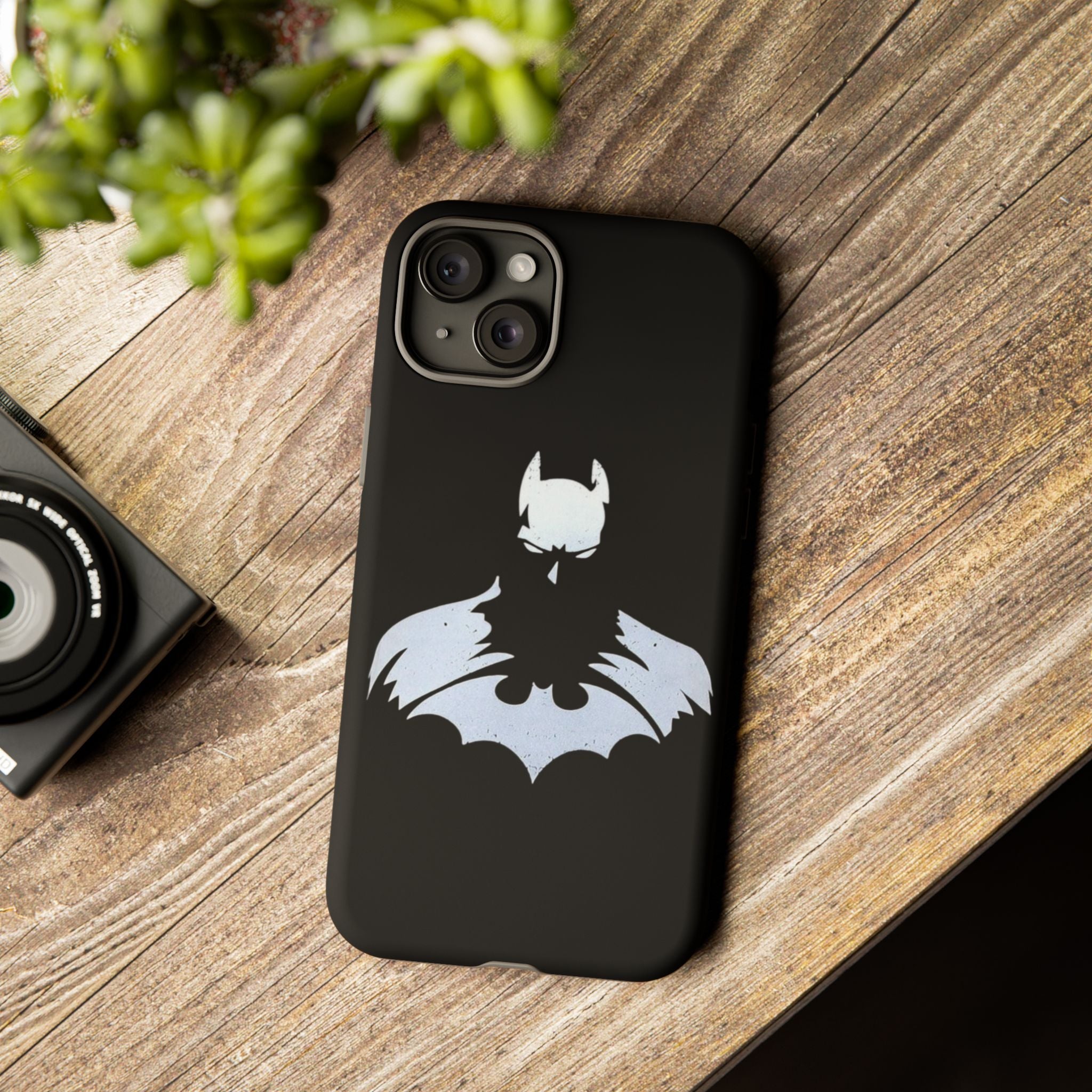 Batman Silhouette Tough Phone Case — Dark Knight Black Protective Cover