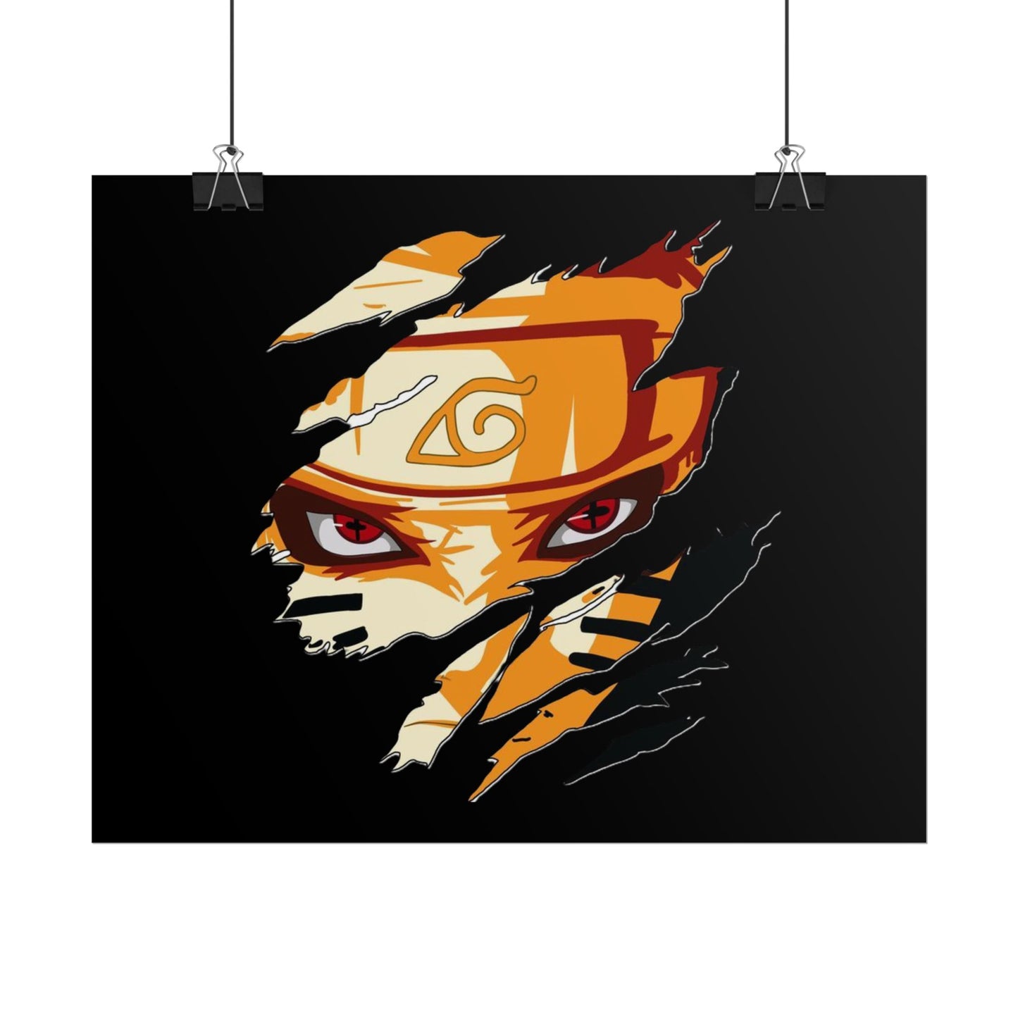 Naruto Scratch Effect Art Poster – Dynamic Anime Wall Print (Rolled Poster)