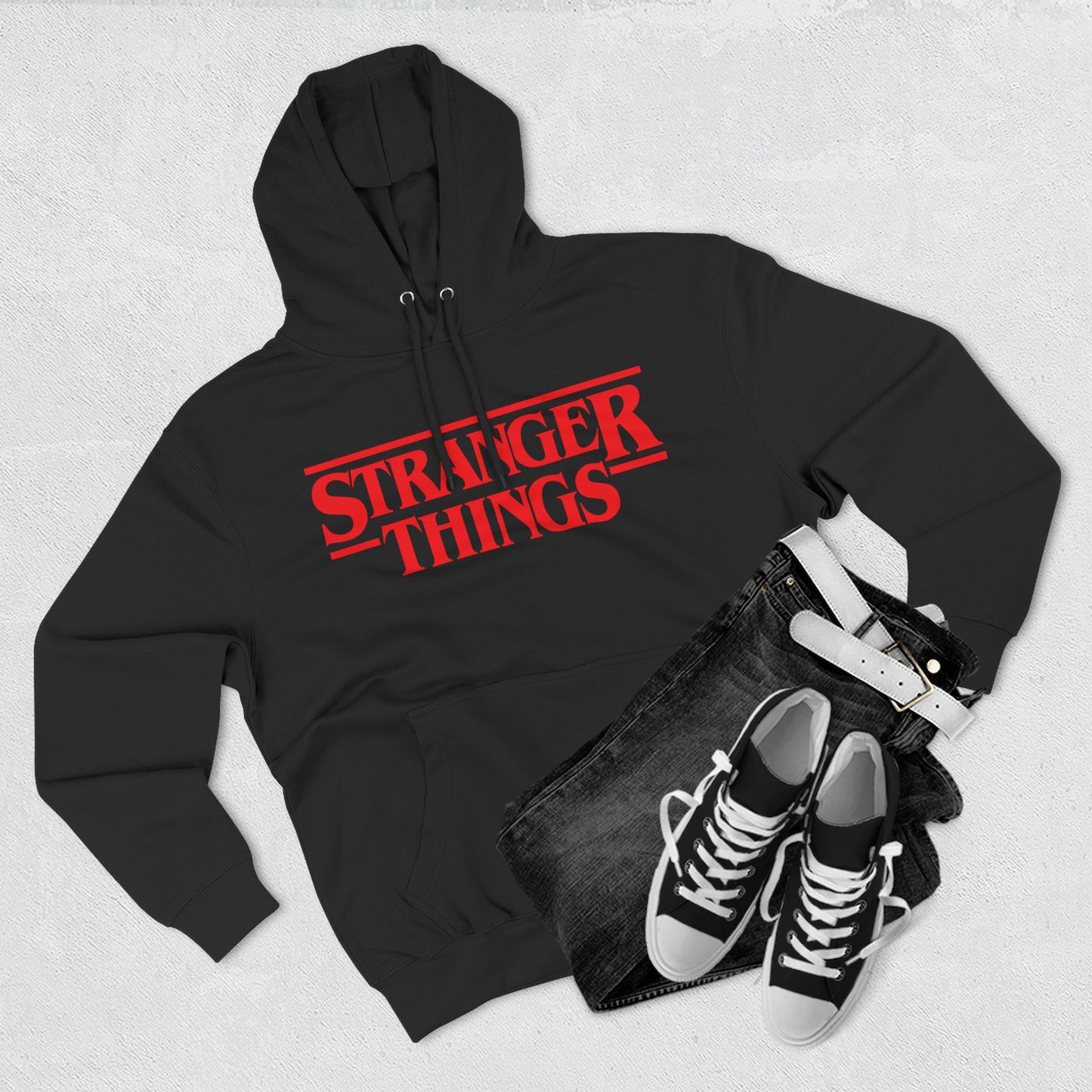 Stranger Things Fleece-Kapuzenpullover – Retro Outline Logo Pullover
