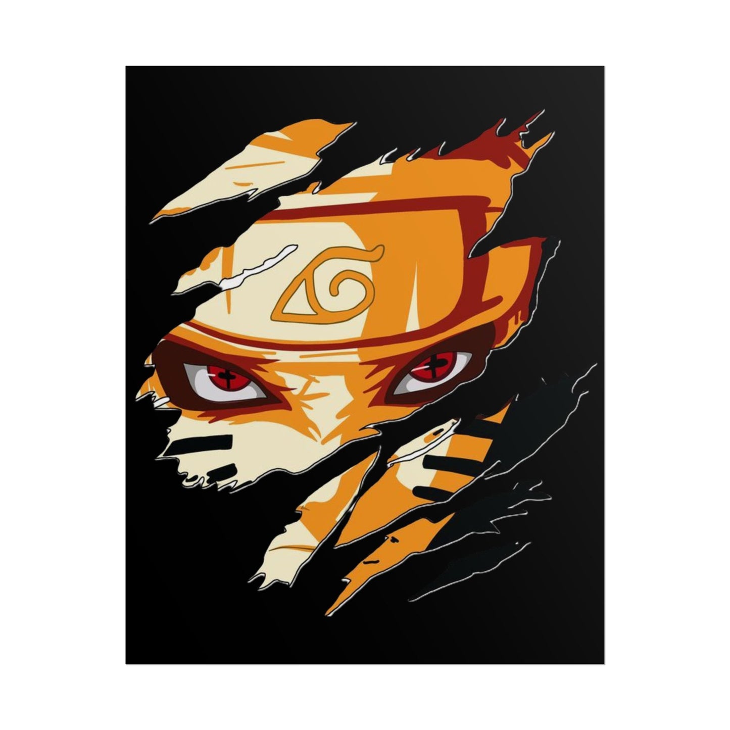 Naruto Scratch Effect Art Poster – Dynamic Anime Wall Print (Rolled Poster)
