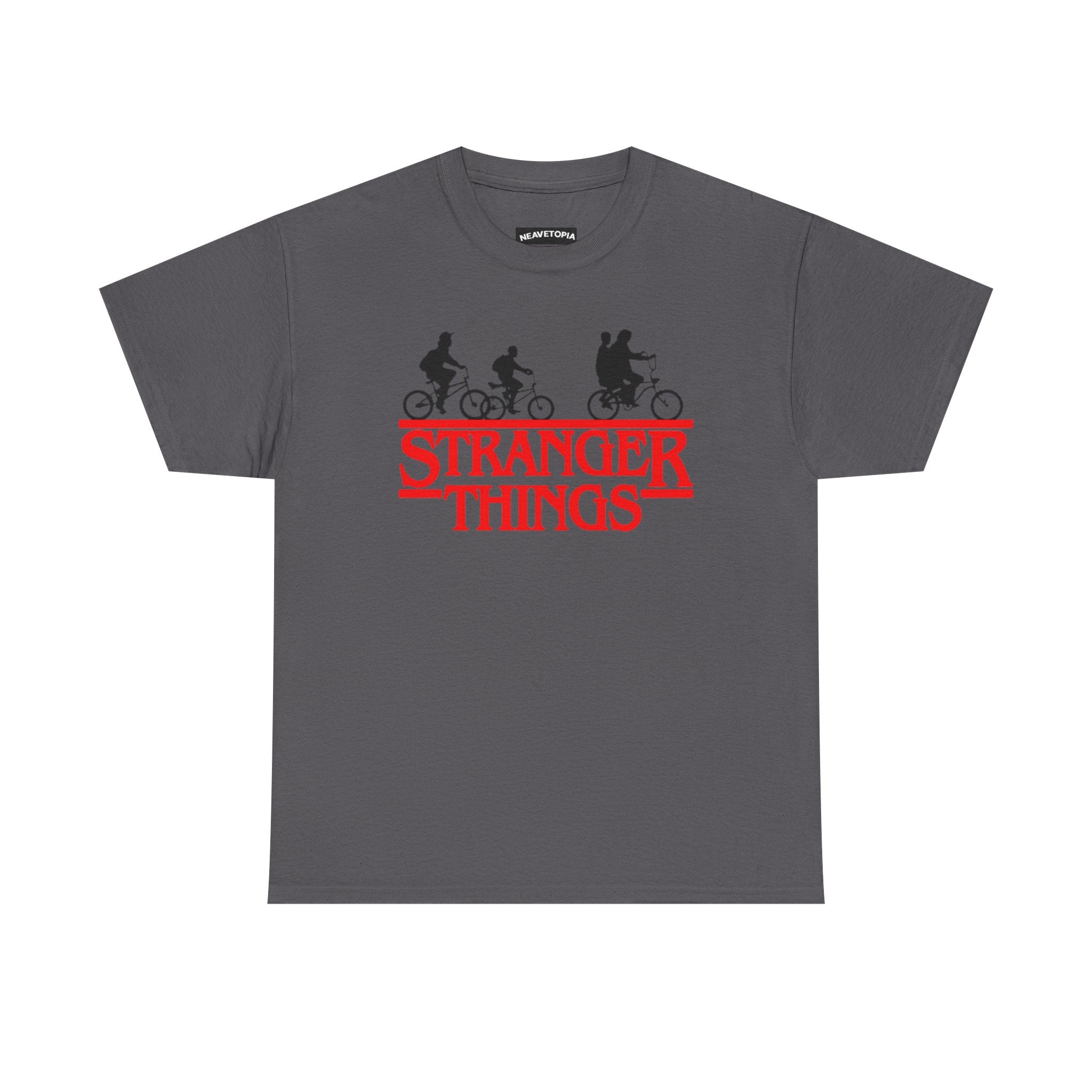Stranger Things Retro Style Logo Bike Silhouette Tee