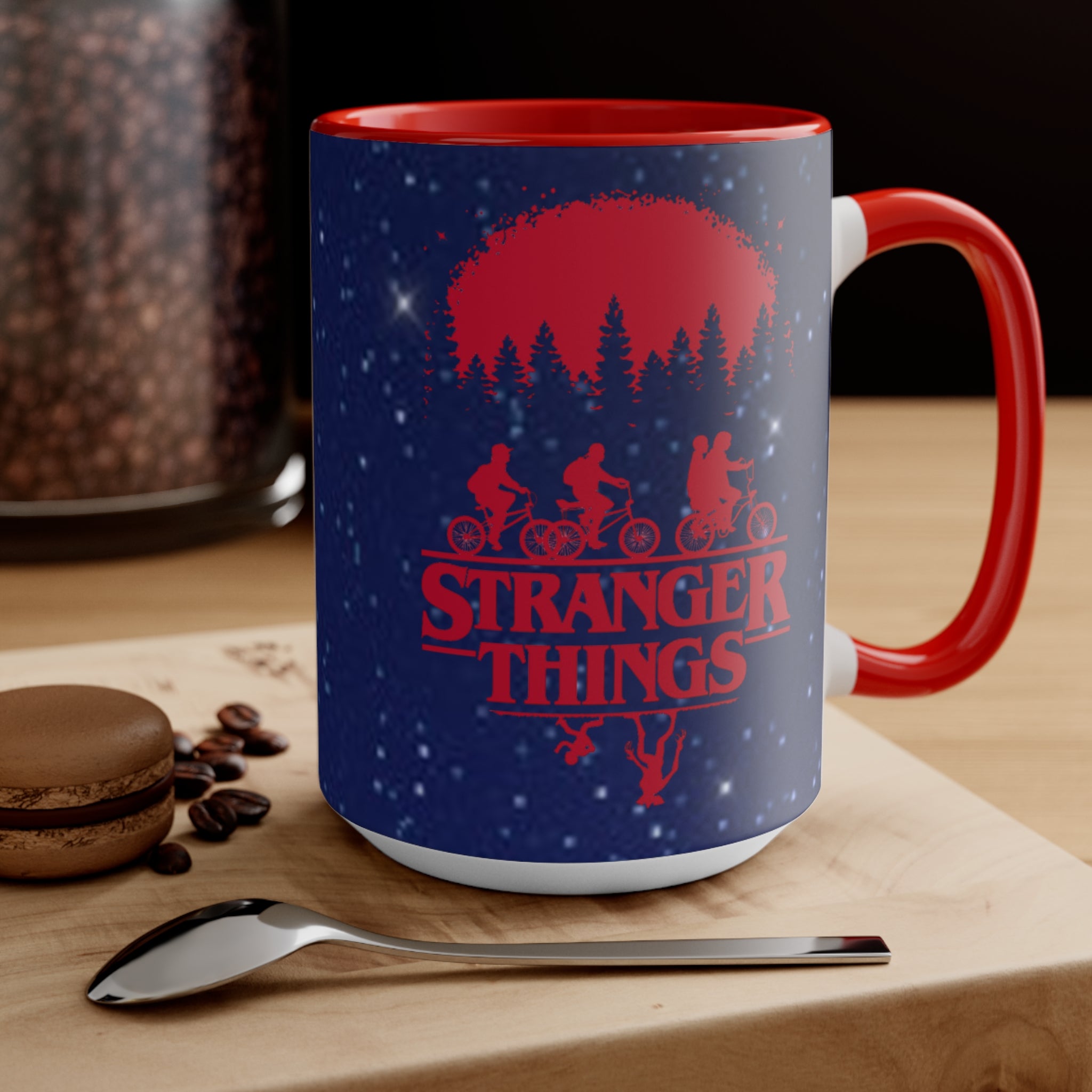 Stranger Things Accent Mug — Retro 80s Sci‑Fi Night Sky Design Demigorgon - Limited Edition