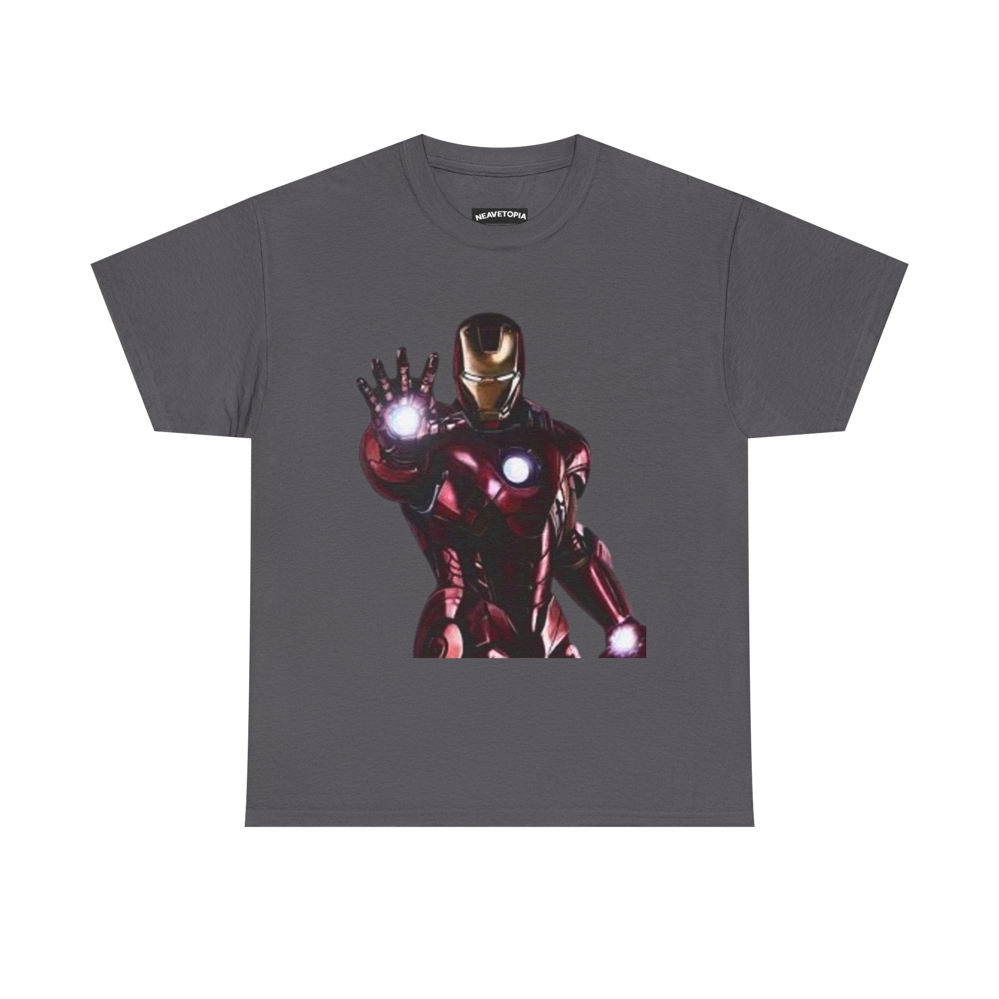 Iron Man Graphic Tee — Retro Superhero Chest Print T‑Shirt
