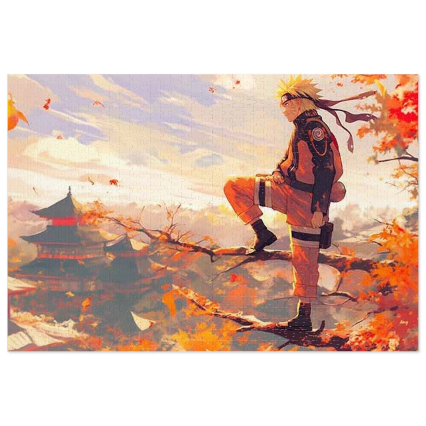 Naruto Autumn Scene Jigsaw Puzzle with Tin —  Anime Puzzle Gift