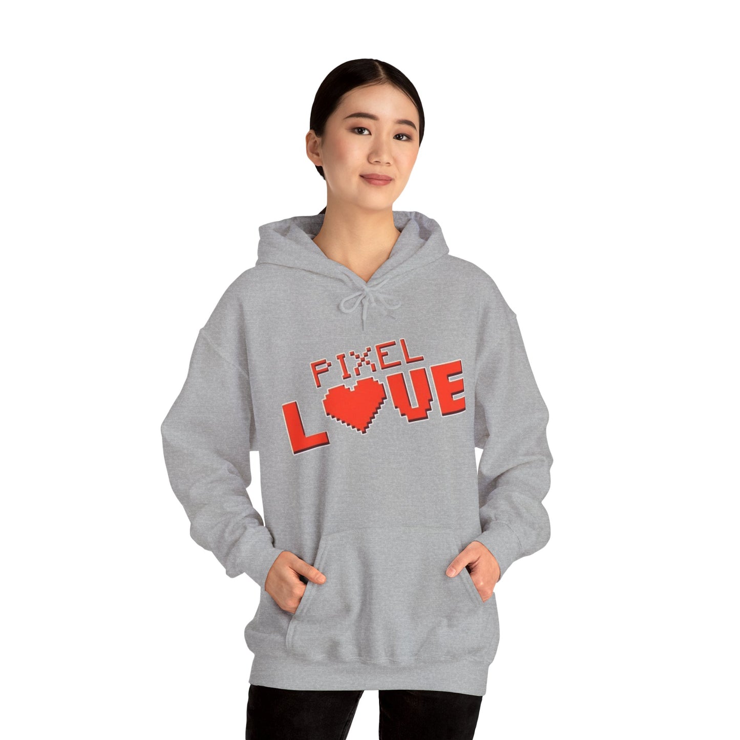 Pixel Love Hoodie – Retro 8-Bit Herz Gamer Valentinstags-Sweatshirt