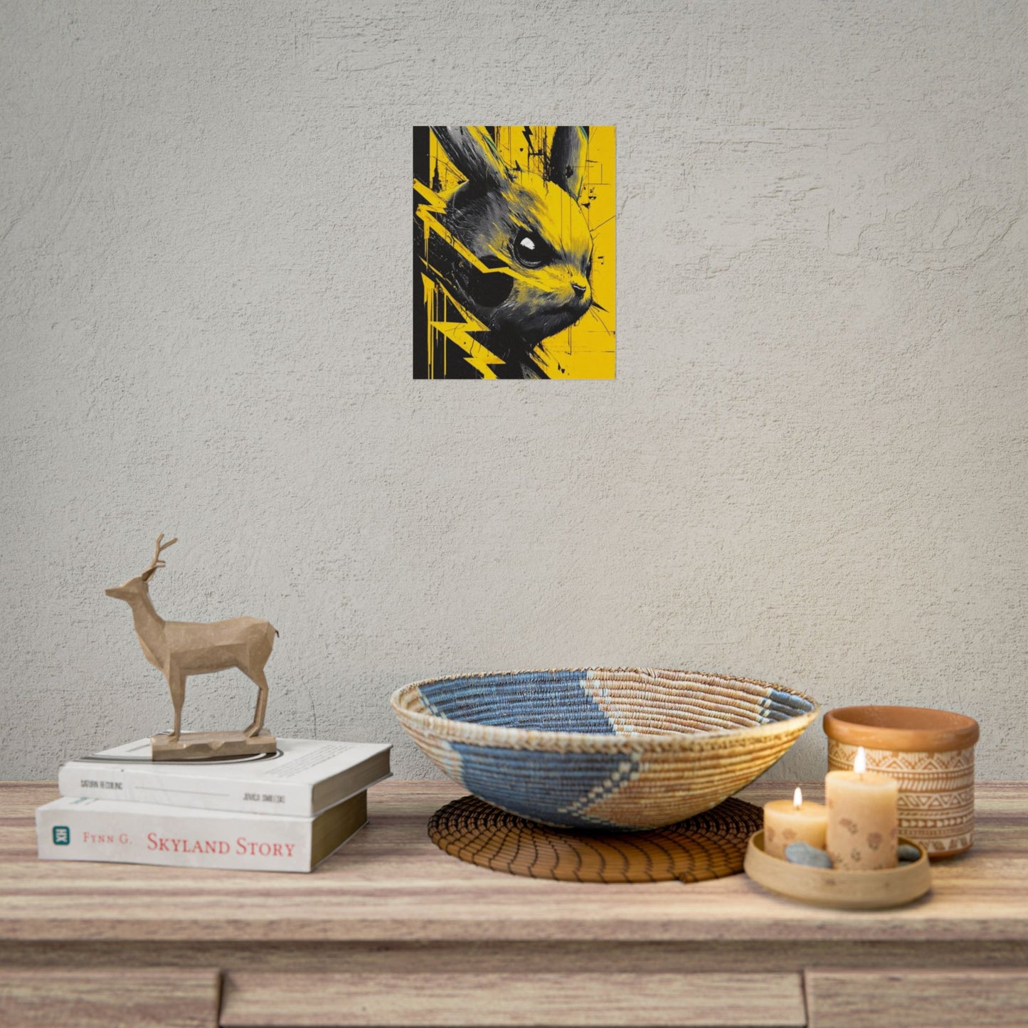 Elektrisches Pika-Kunstposter – Gelber Blitz Anime-Wanddruck