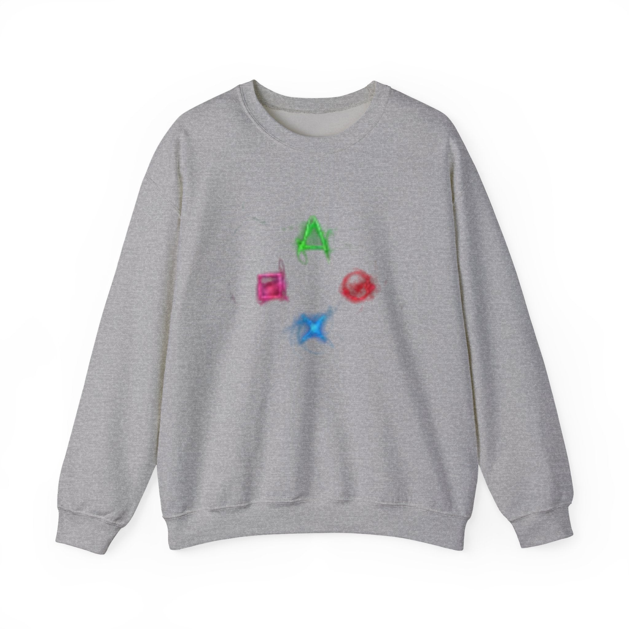 Neon Gaming Controller Symbols Sweatshirt | PlayStation Button Icons