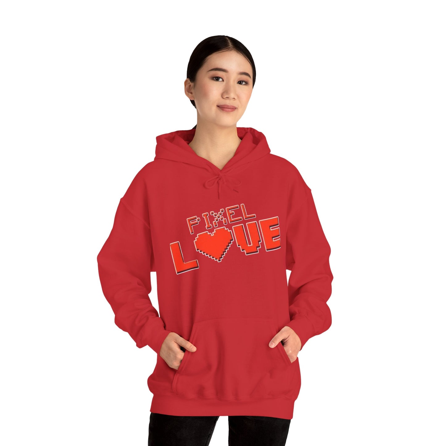 Pixel Love Hoodie – Retro 8-Bit Herz Gamer Valentinstags-Sweatshirt