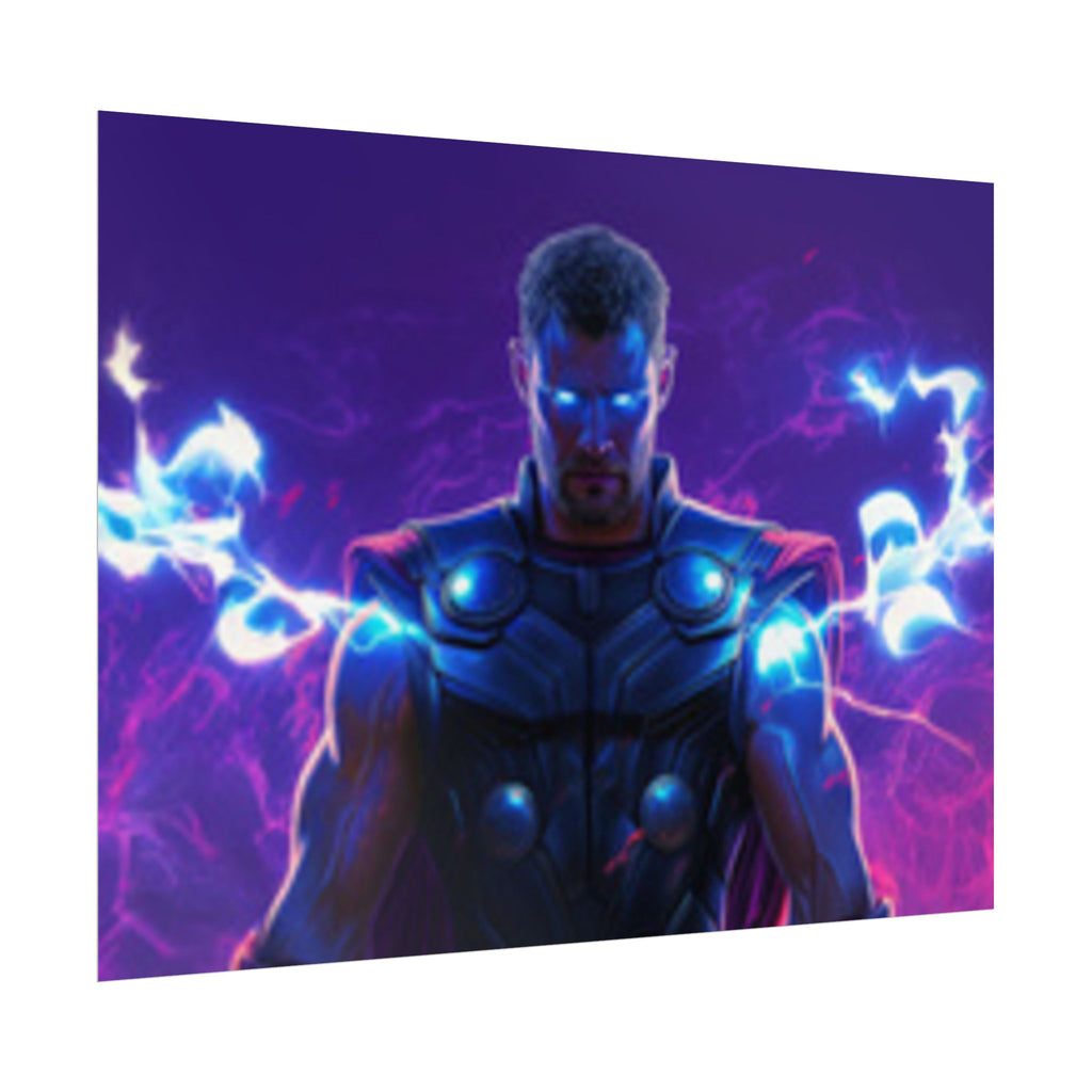 Thor Lightning Poster — Marvel Vibrant Superhero Wall Art (Rolled Poster)