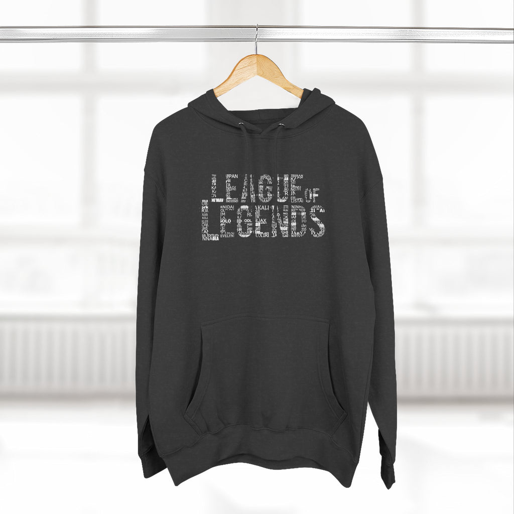 League of Legends Distressed Logo Hoodie - All Champion's names
