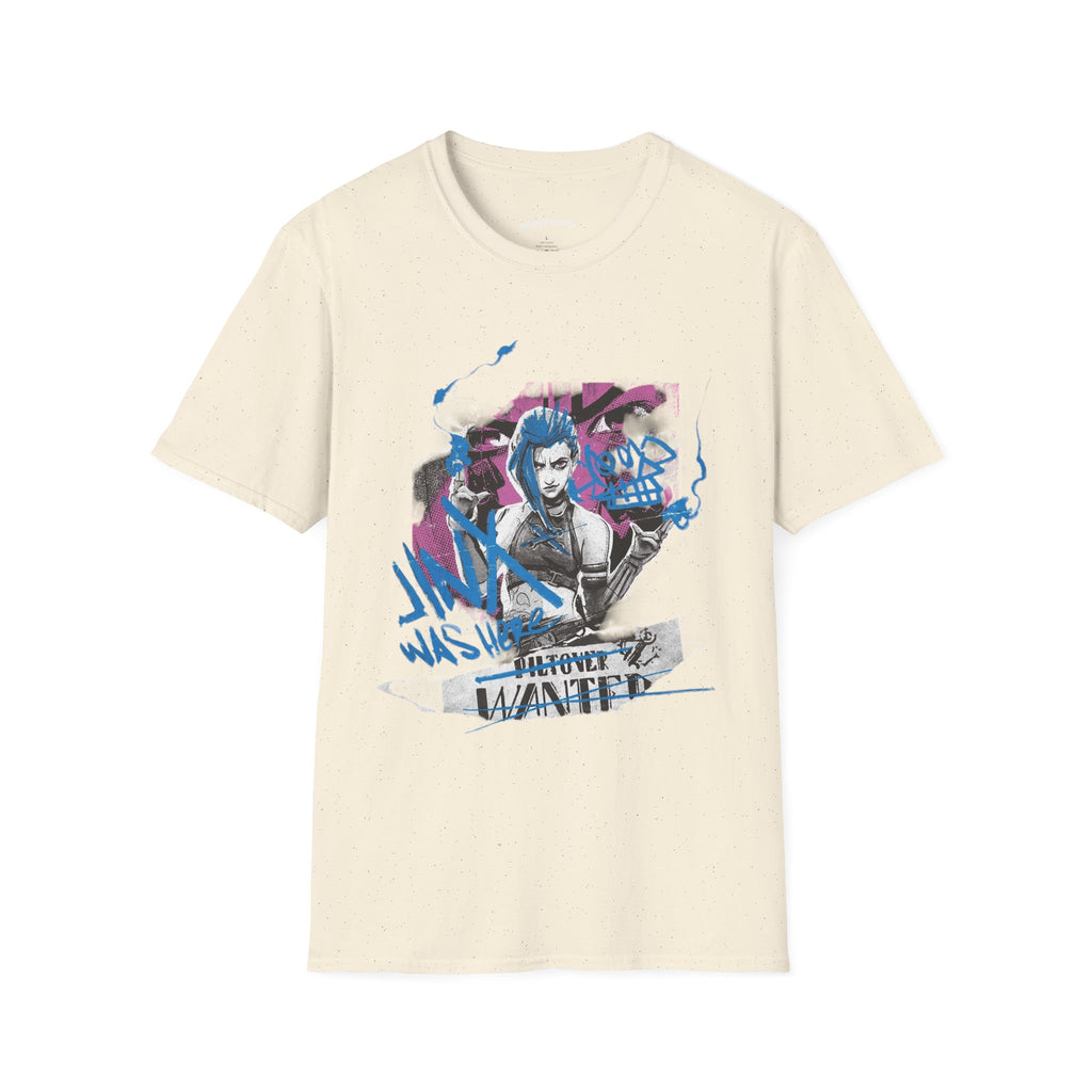 Jinxy Graffiti Portrait T-Shirt | Wanted Poster Street Art Style