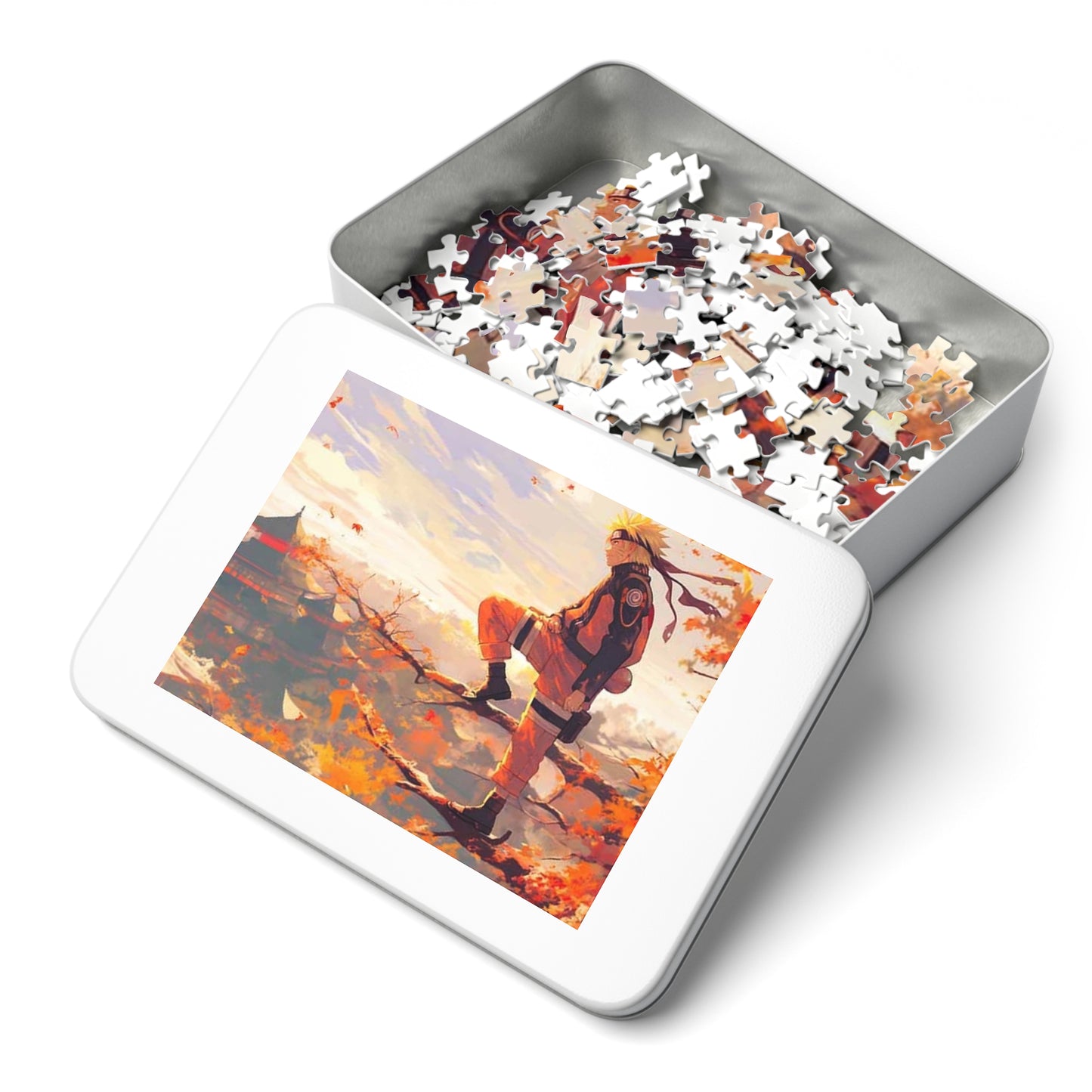 Naruto Autumn Scene Jigsaw Puzzle with Tin —  Anime Puzzle Gift