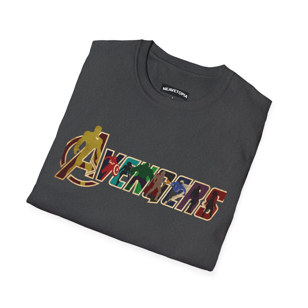 Avengers Logo T-Shirt — Marvel Hero Collage Graphic Tee