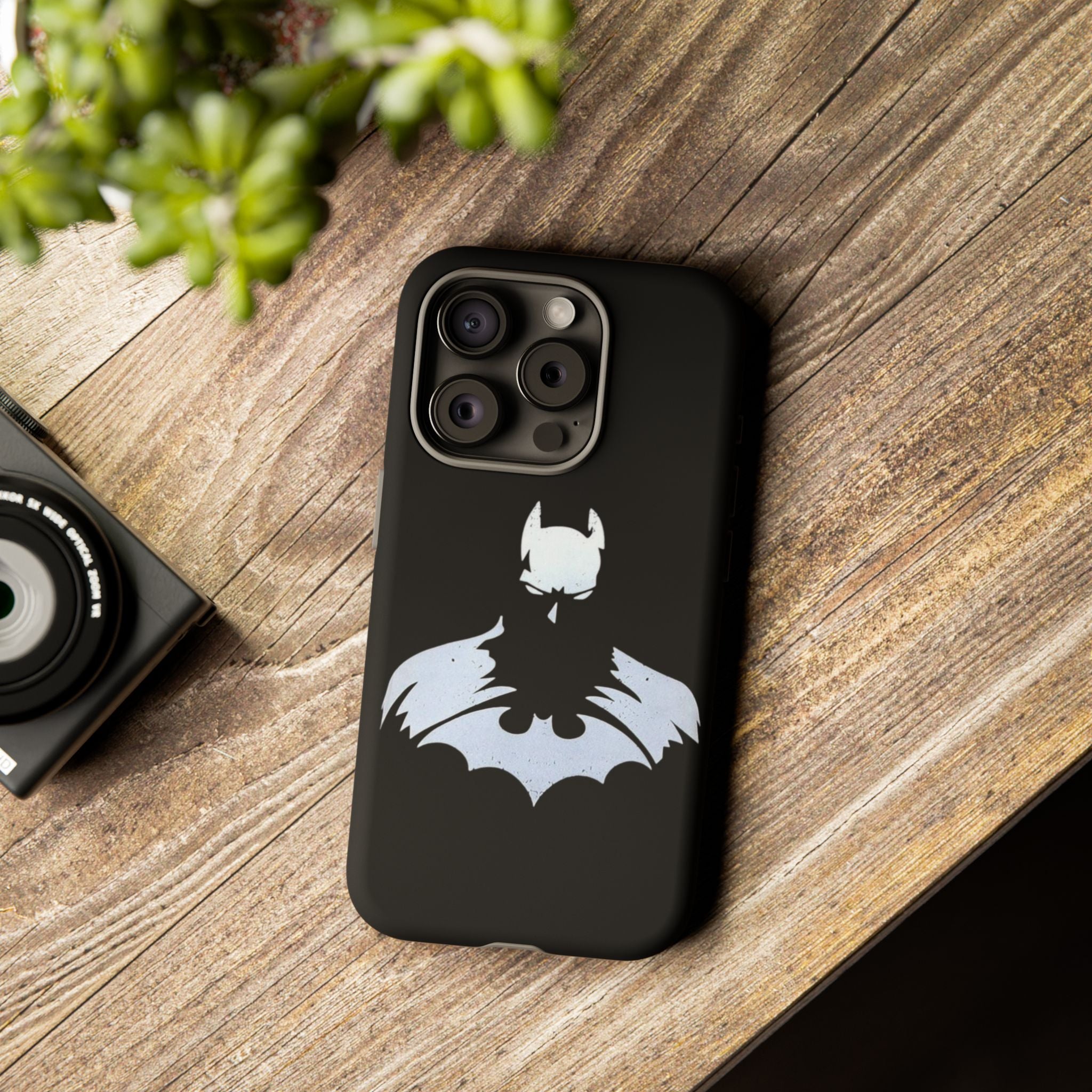 Batman Silhouette Tough Phone Case — Dark Knight Black Protective Cover