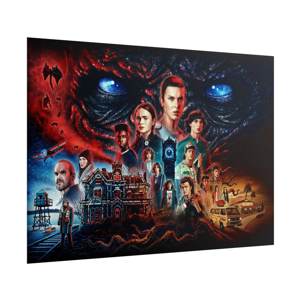 Stranger Things Cast Collage Poster (TV Series Retro Horror Art)