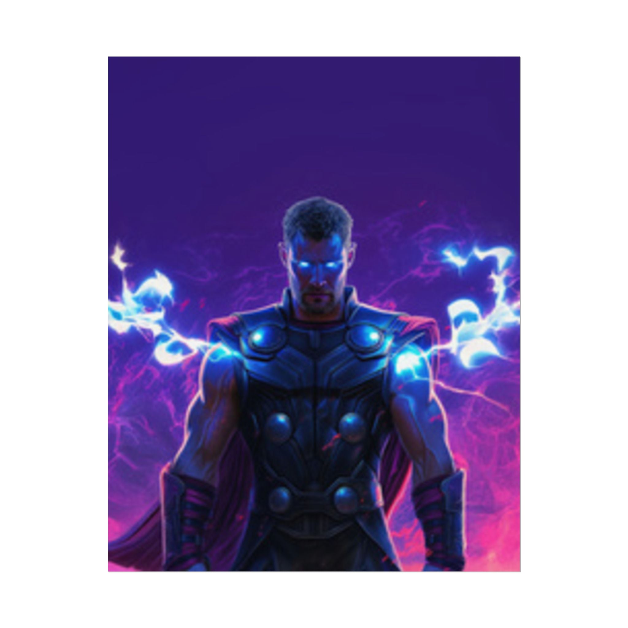 Thor Lightning Poster — Marvel Vibrant Superhero Wall Art (Rolled Poster)