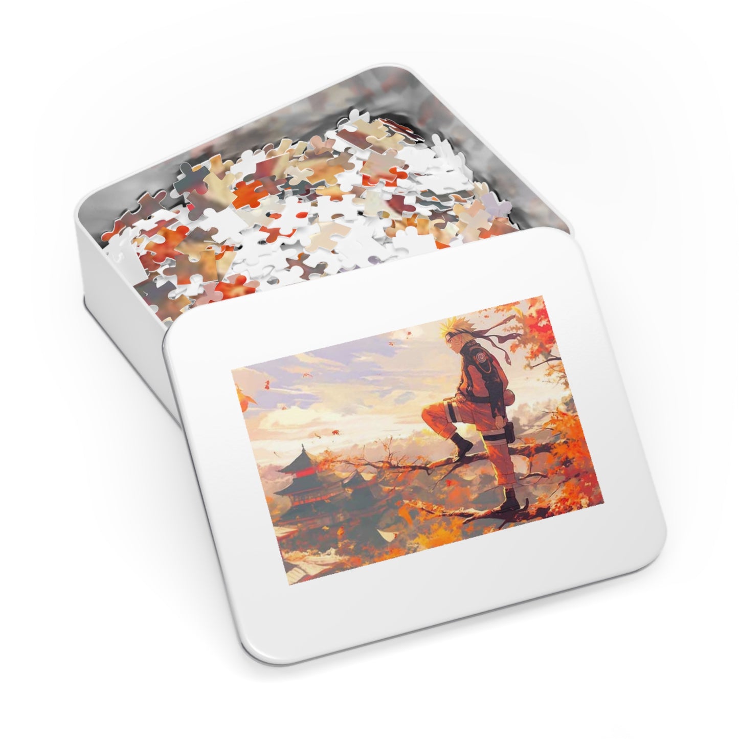 Naruto Autumn Scene Jigsaw Puzzle with Tin —  Anime Puzzle Gift