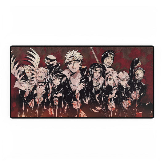 Naruto Character Group Desk Mat — Dark Red Ninja Squad Gaming Mouse Pad