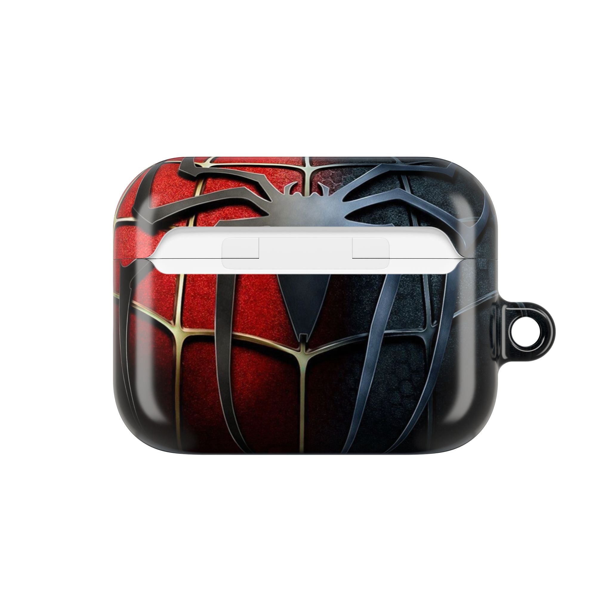 Spider Web AirPod Case – Red & Black Superhero Design Protective Cover