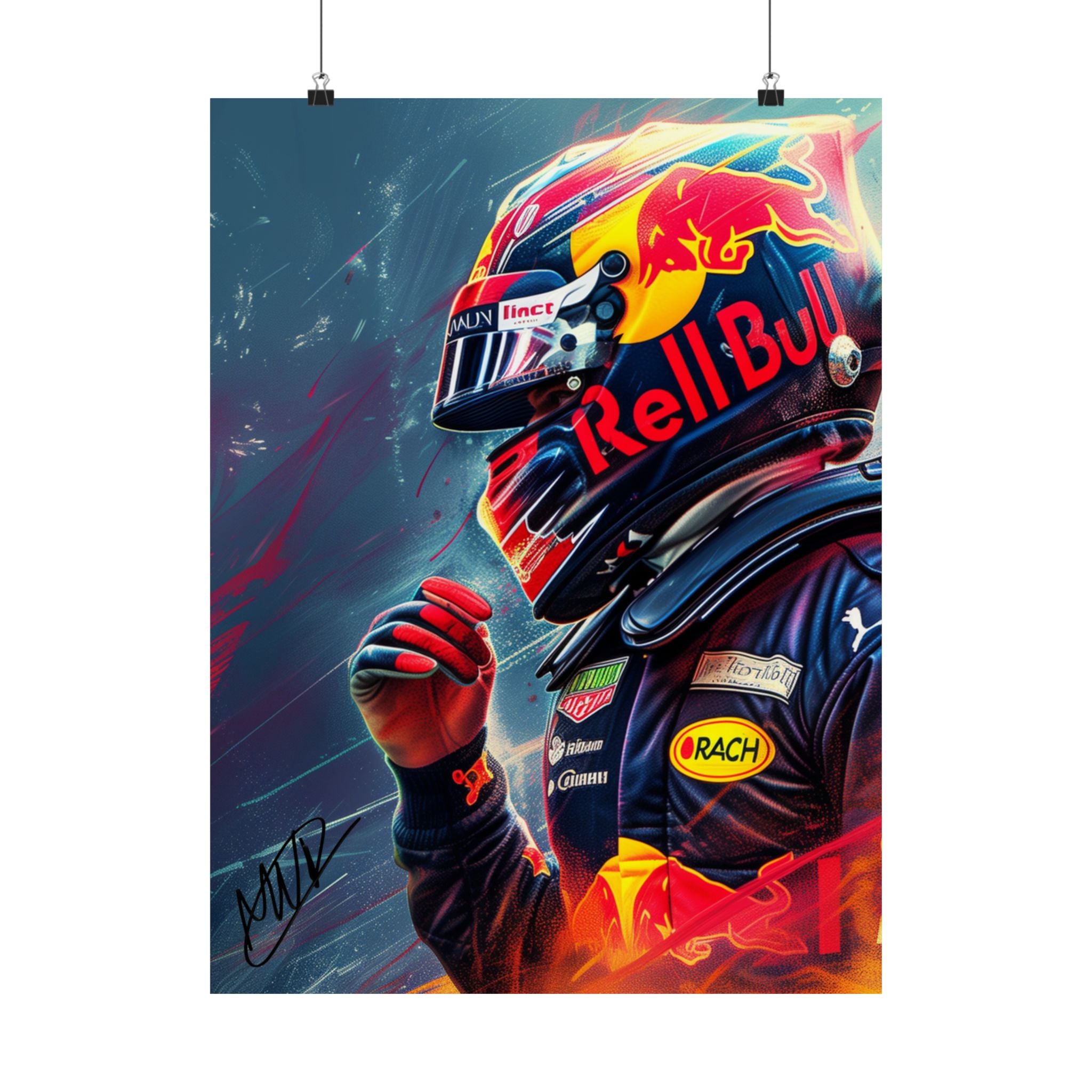 Max Verstappen with Signature Poster Formula 1