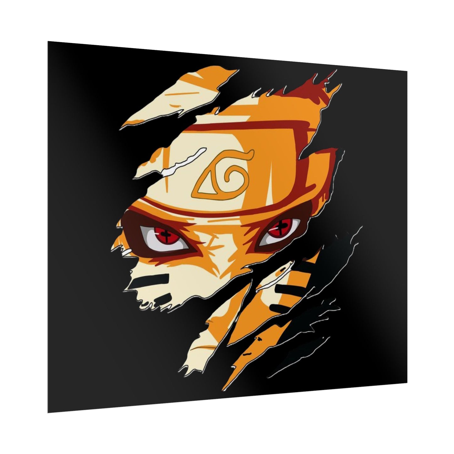 Naruto Scratch Effect Art Poster – Dynamic Anime Wall Print (Rolled Poster)