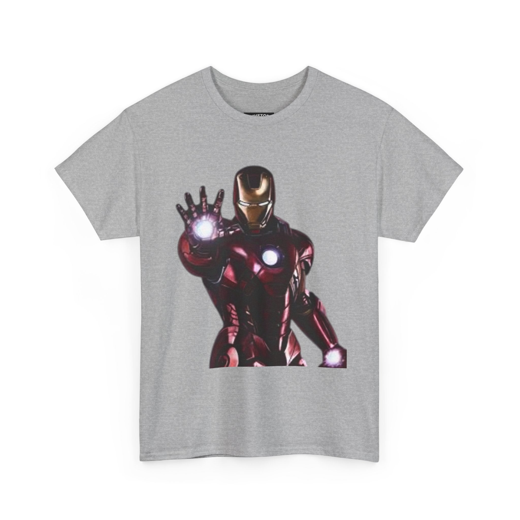 Iron Man Graphic Tee — Retro Superhero Chest Print T‑Shirt