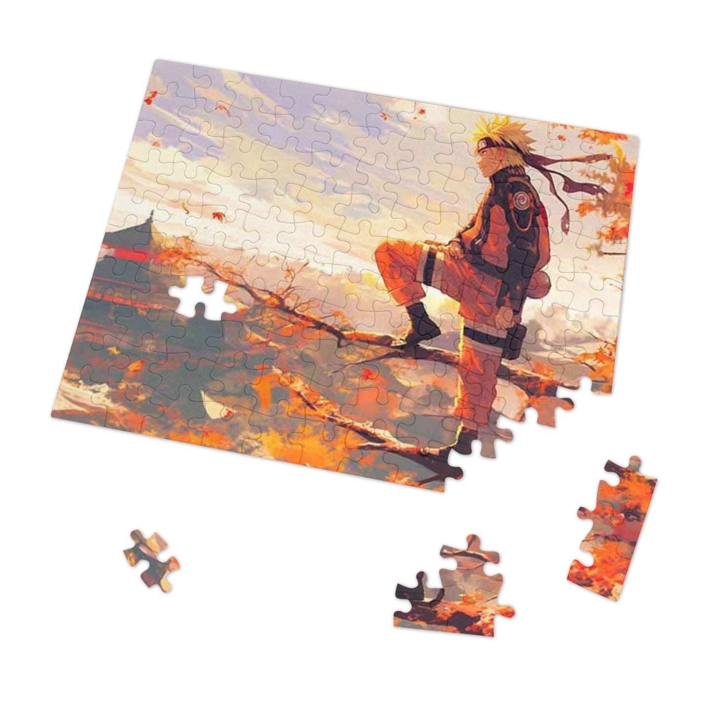 Naruto Autumn Scene Jigsaw Puzzle with Tin —  Anime Puzzle Gift