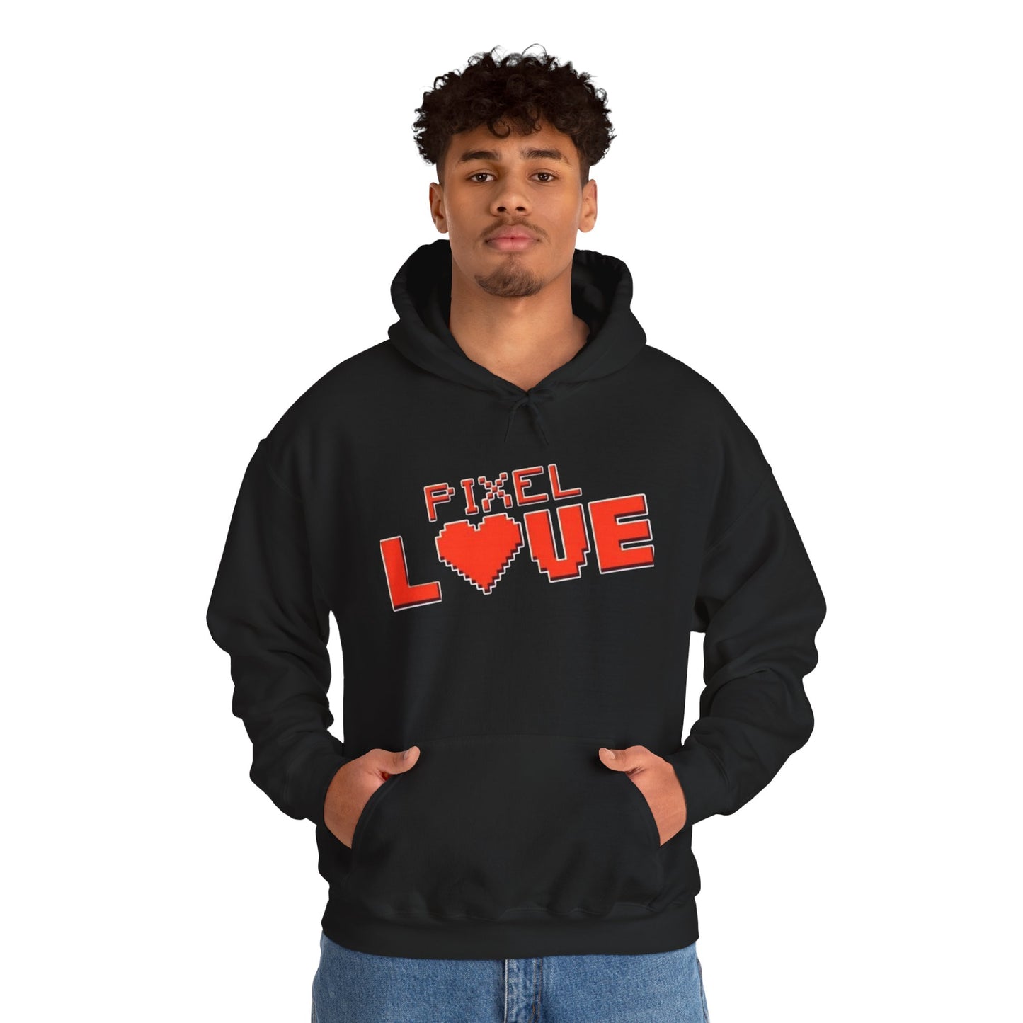 Pixel Love Hoodie – Retro 8-Bit Herz Gamer Valentinstags-Sweatshirt
