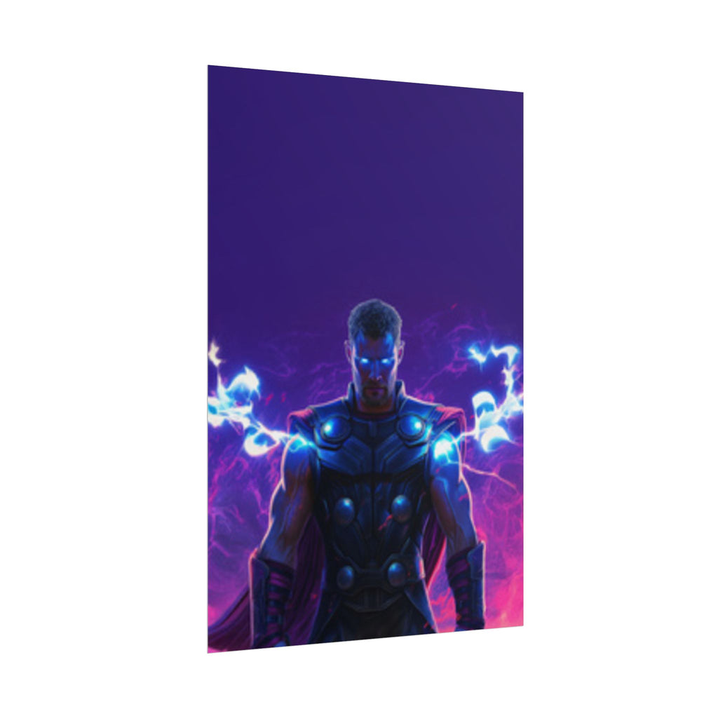 Thor Lightning Poster — Marvel Vibrant Superhero Wall Art (Rolled Poster)