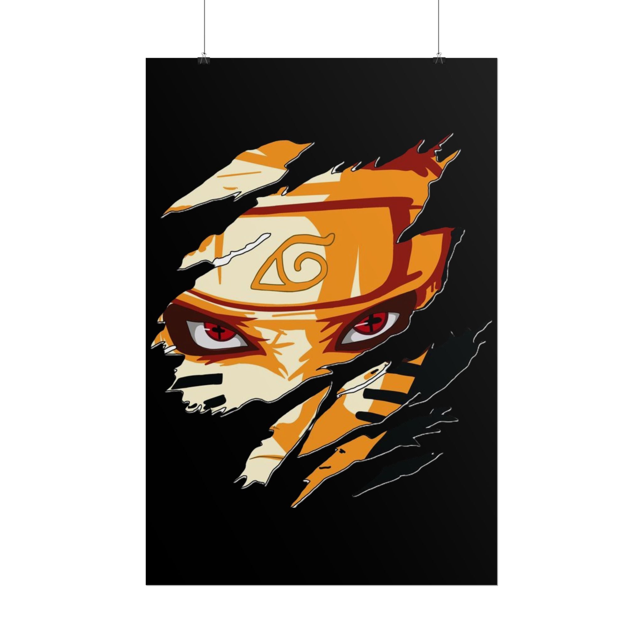 Naruto Scratch Effect Art Poster – Dynamic Anime Wall Print (Rolled Poster)