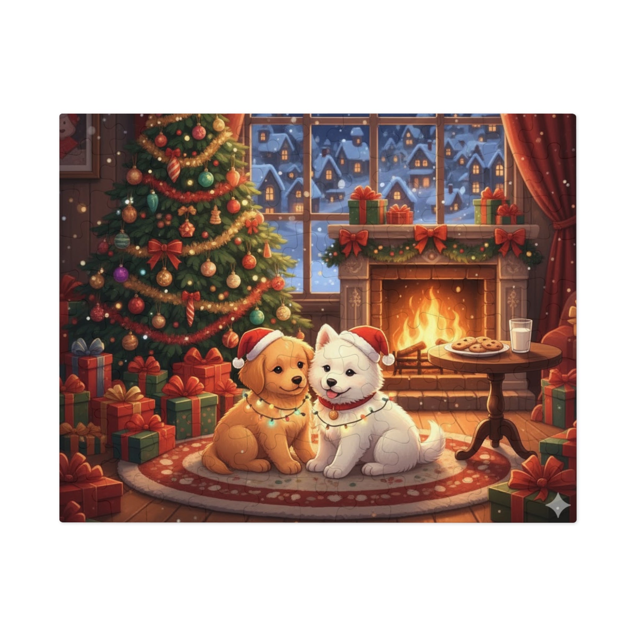 Custom and Personalized Festive Dog Jigsaw Puzzle with Tin, Christmas Puzzle, Holiday Gift for Pet Lovers, Family Activity, Winter Decor