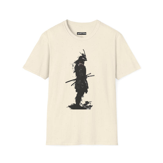 Samurai Silhouette T-Shirt,Japanese Splash color Paint Gaming Shirt, Retro