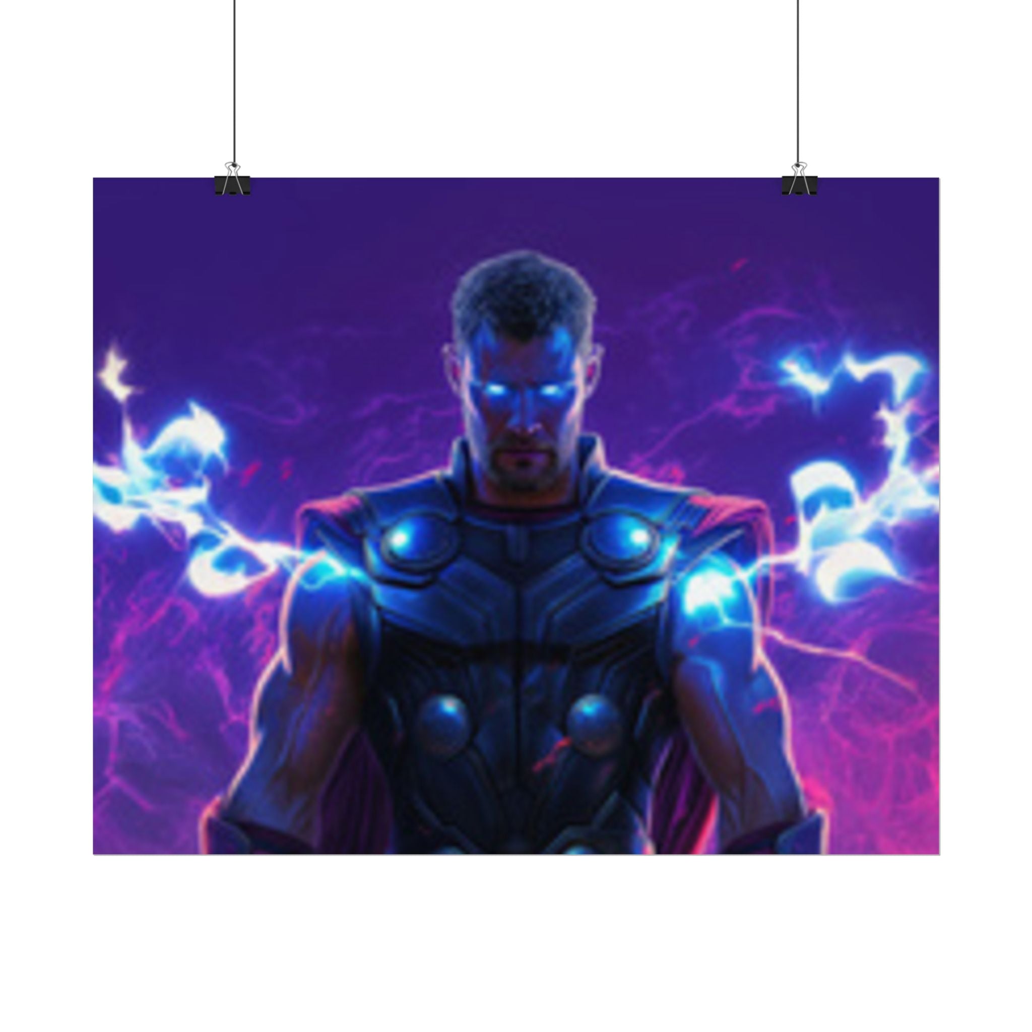 Thor Lightning Poster — Marvel Vibrant Superhero Wall Art (Rolled Poster)