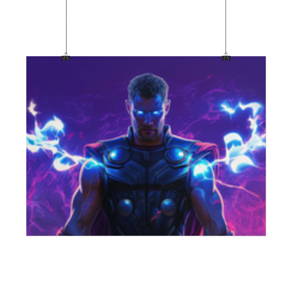 Thor Lightning Poster — Marvel Vibrant Superhero Wall Art (Rolled Poster)