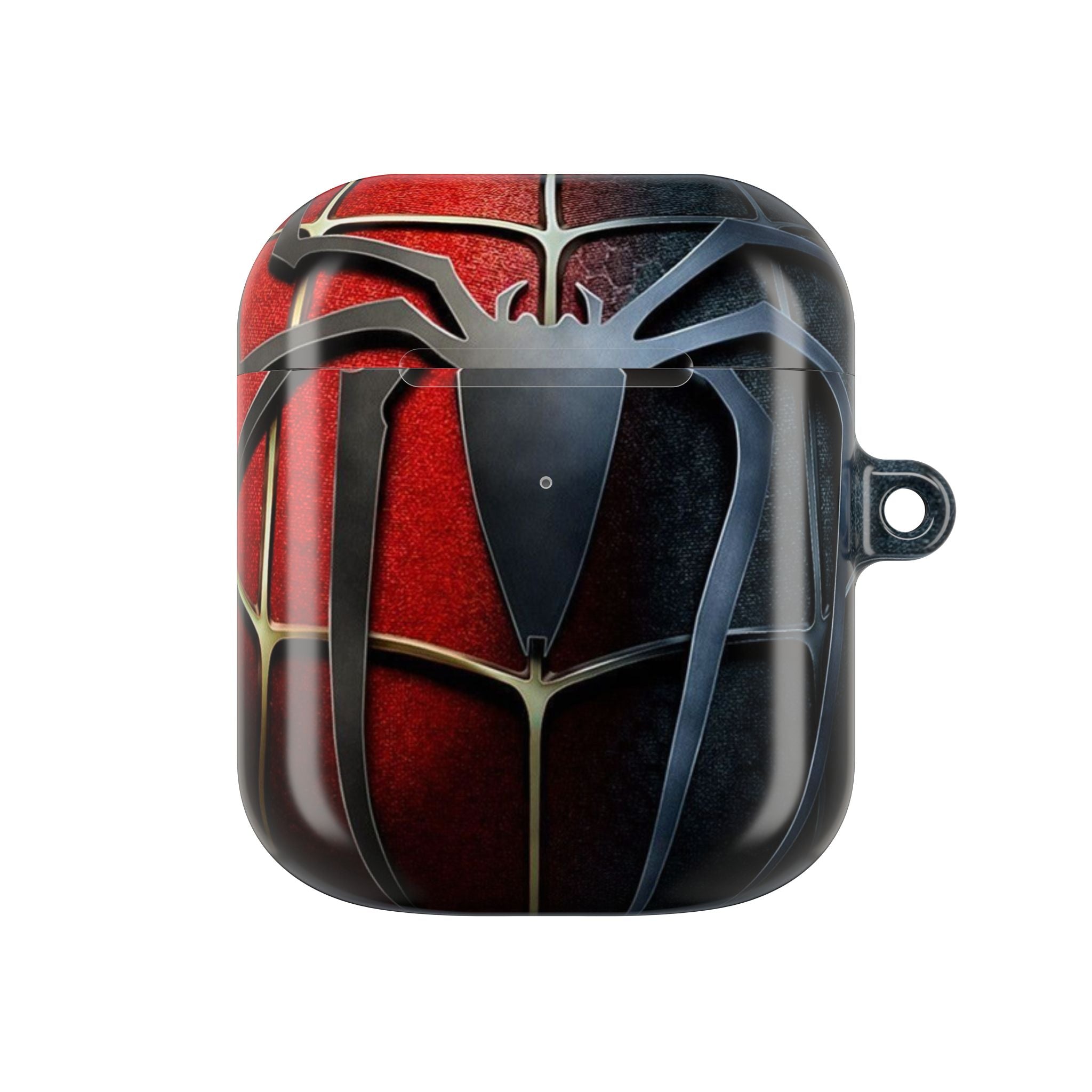Spider Web AirPod Case – Red & Black Superhero Design Protective Cover