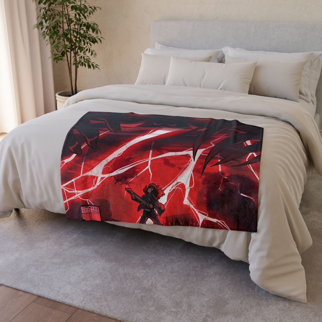 Stranger Things - Eddie Munson in Upside Down with Guitar - Throw Blanket